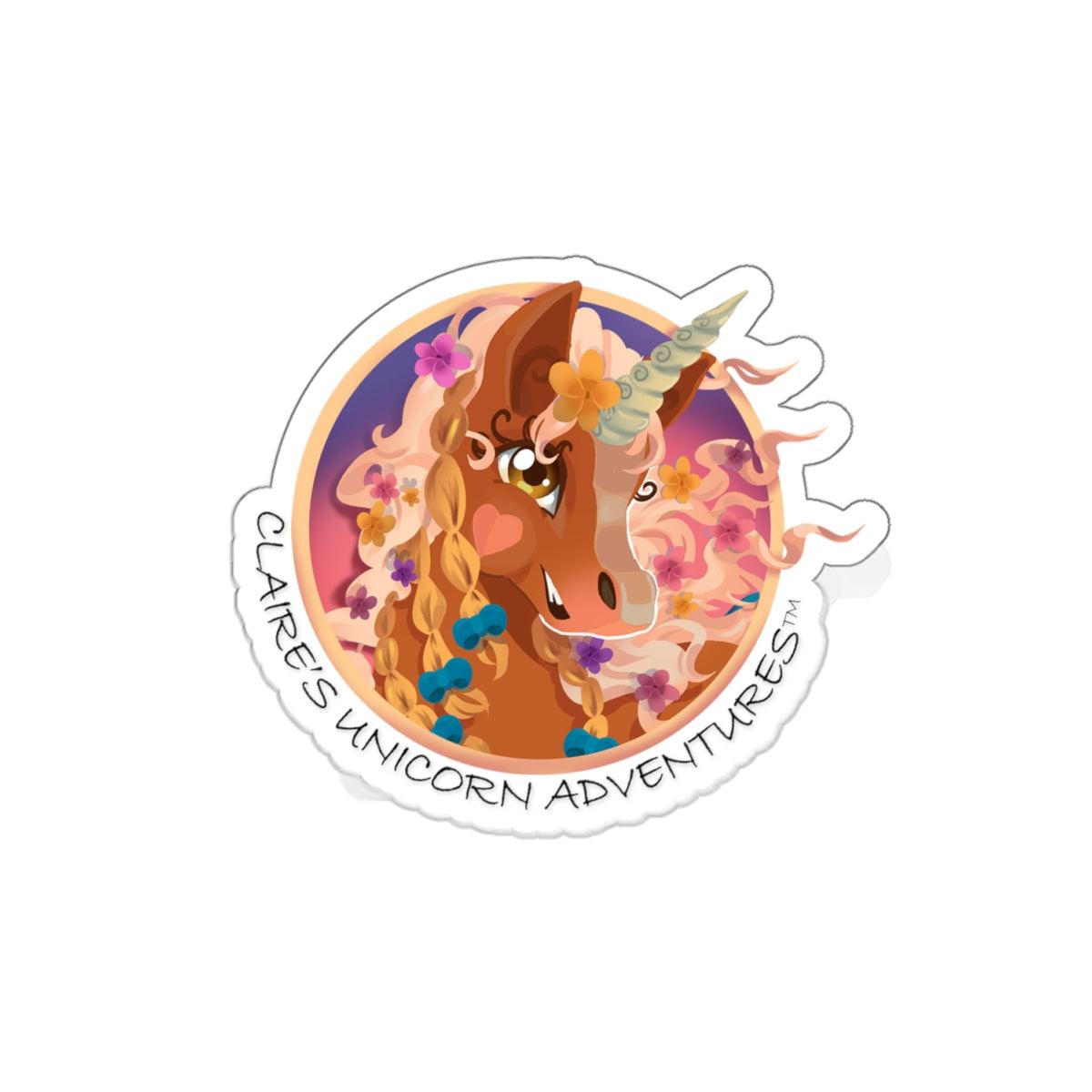 Gwenhwyer Kiss Cut Stickers - Claires Unicorn Adventures