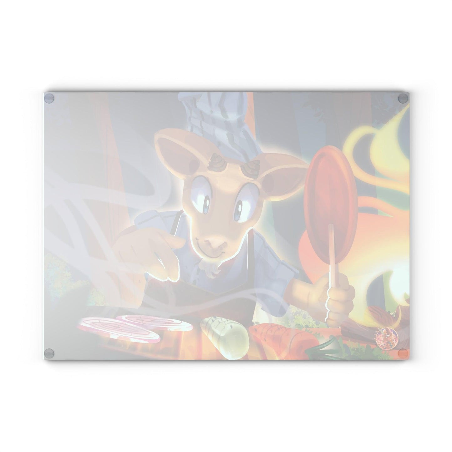 Gwenhwyer Grilling Goat Glass Cutting Board - Claires Unicorn Adventures