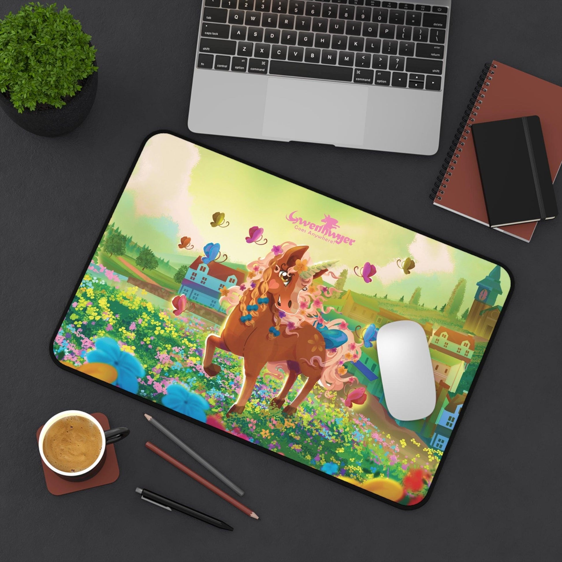 Gwenhwyer Desk Mat - Claires Unicorn Adventures