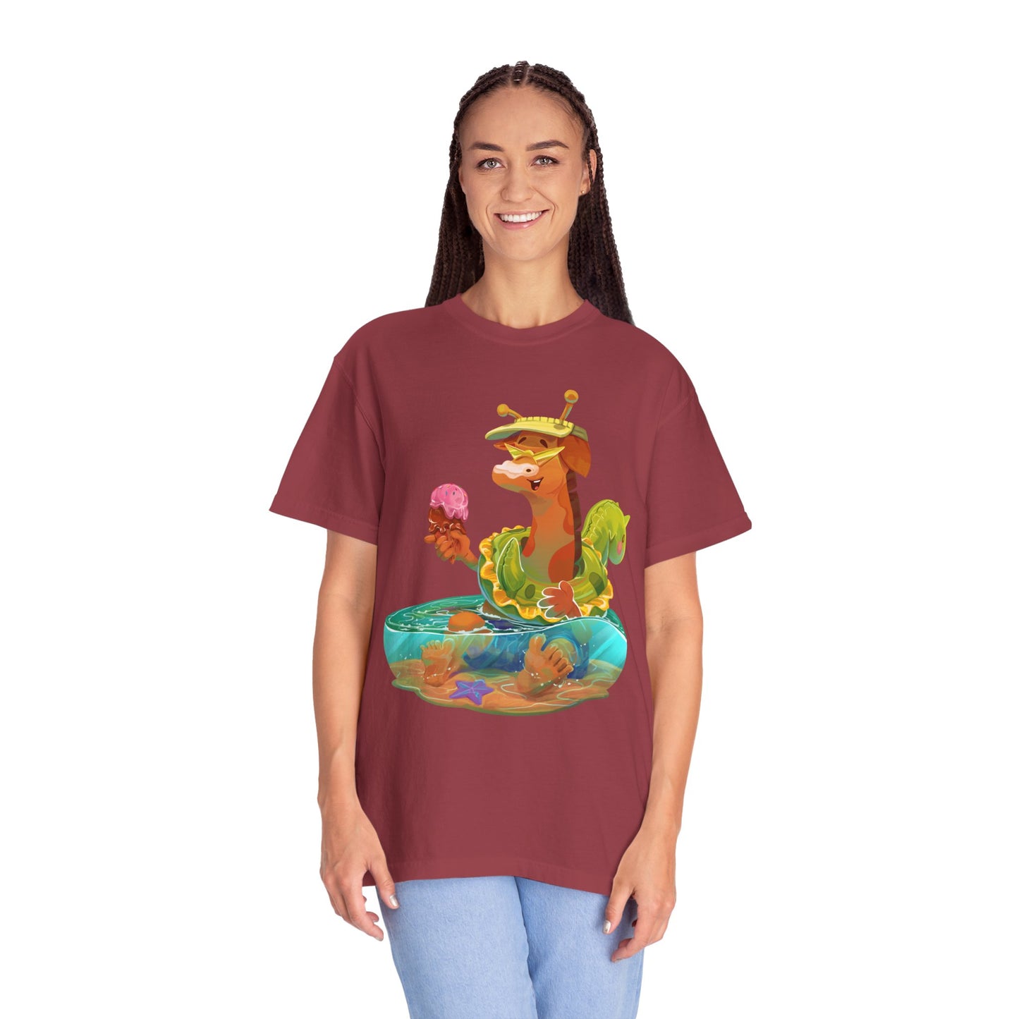 Clippity Clop Giraffe in a Pool Unisex T-shirt