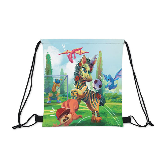 LeeNeigh Soccer Outdoor Drawstring Bag - Claires Unicorn Adventures