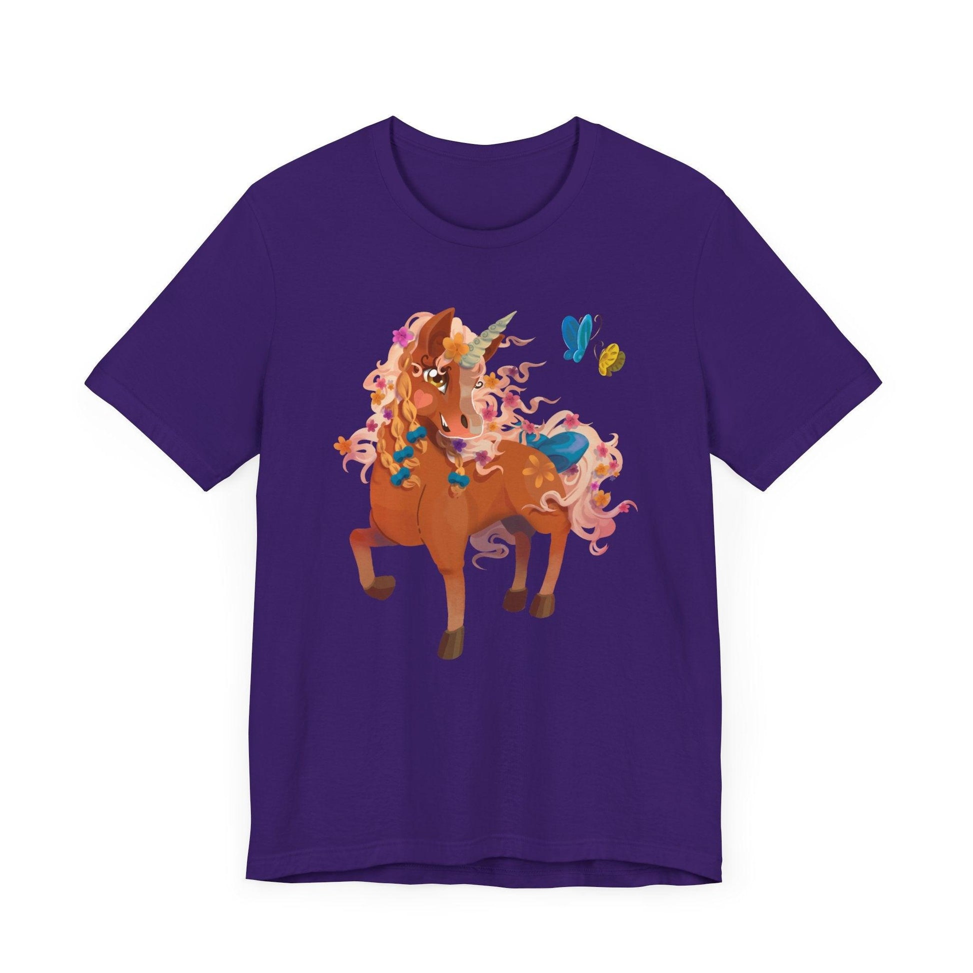 Gwenhwyer Unisex Jersey Short Sleeve Tee - Claires Unicorn Adventures