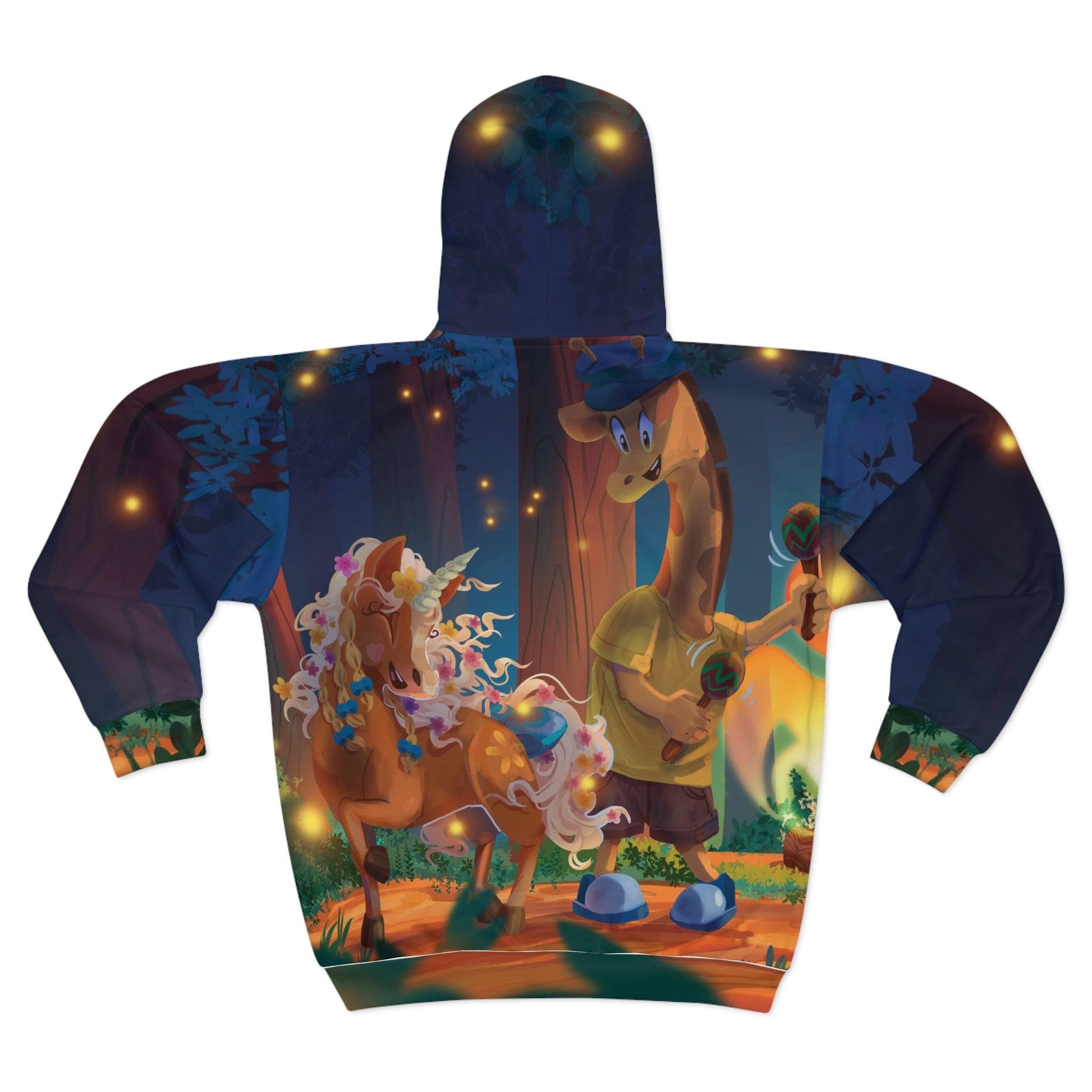 Gwenhwyer and Clippity Clop Giraffe Unisex Zip Hoodie - Claires Unicorn Adventures