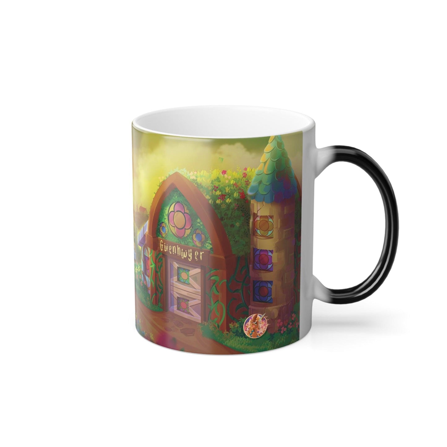 Gwenhwyer Goes Anywhere - Color Morphing Mug, 11oz - Claires Unicorn Adventures