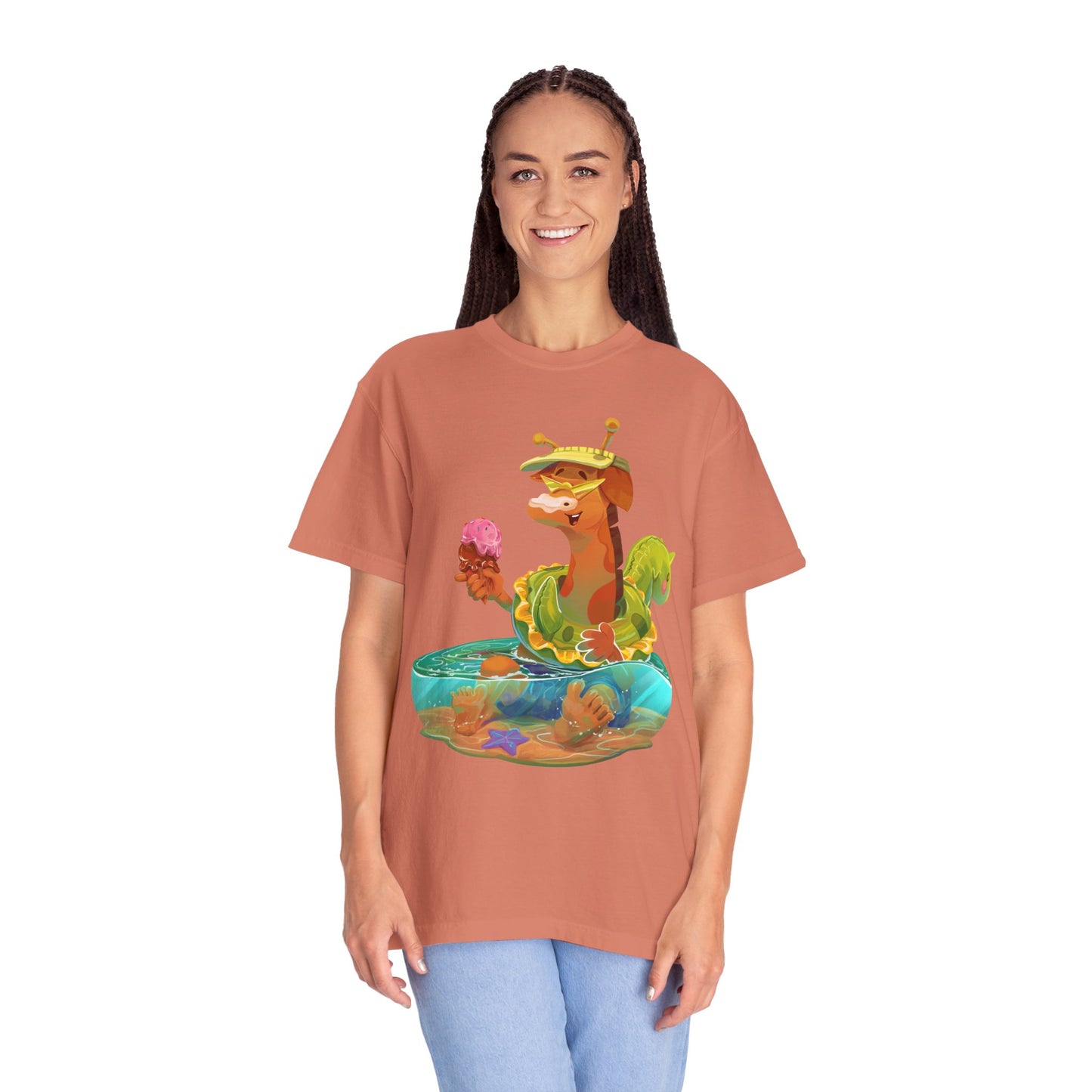 Clippity Clop Giraffe in a Pool Unisex T-shirt