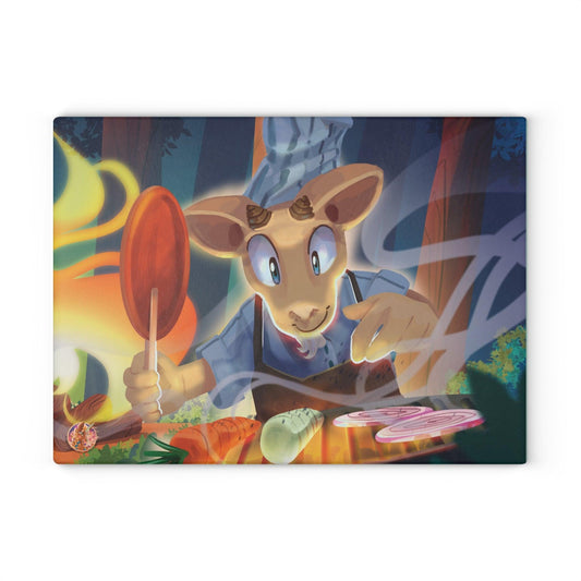 Gwenhwyer Grilling Goat Glass Cutting Board - Claires Unicorn Adventures