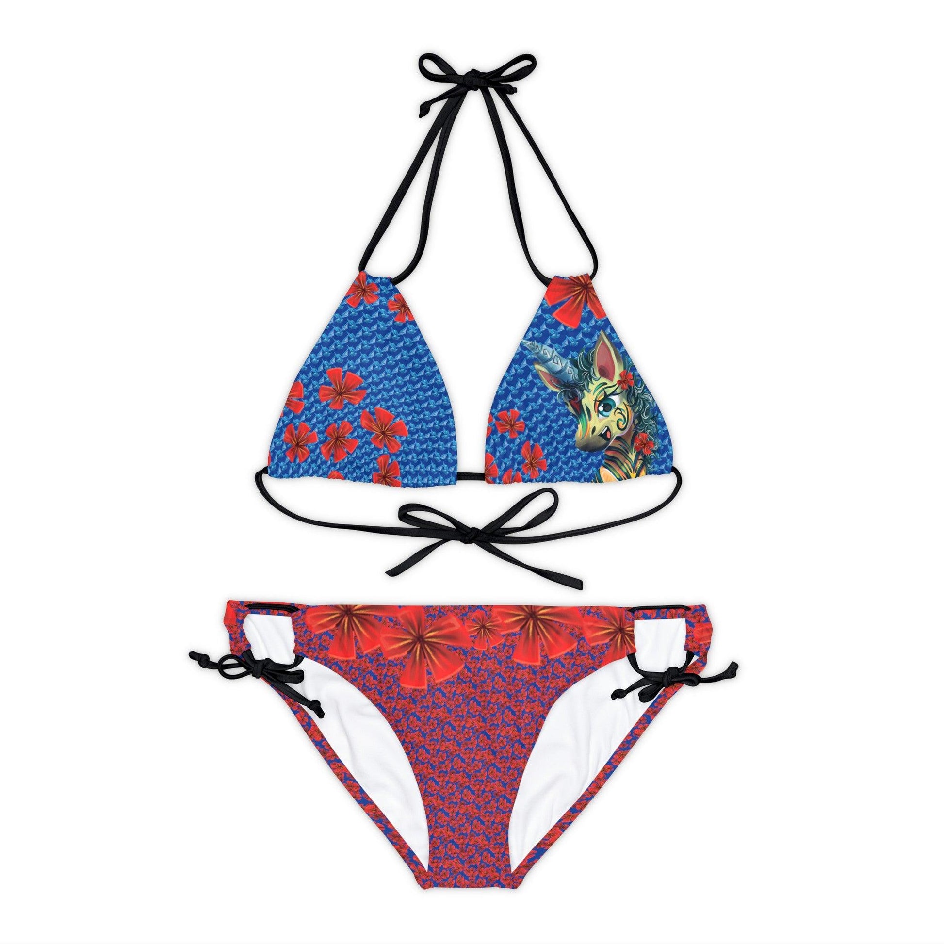 LeeNeigh Dark Blue Strappy Bikini Set - Claires Unicorn Adventures