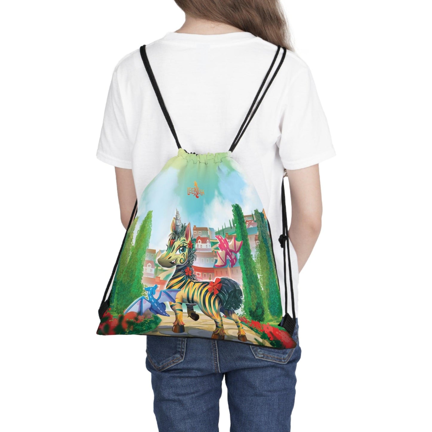 LeeNeigh Classic Outdoor Drawstring Bag - Claires Unicorn Adventures