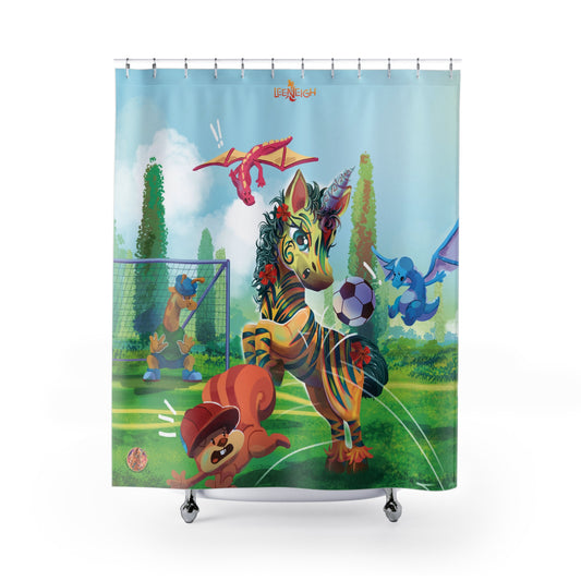 LeeNeigh Soccer Shower Curtain