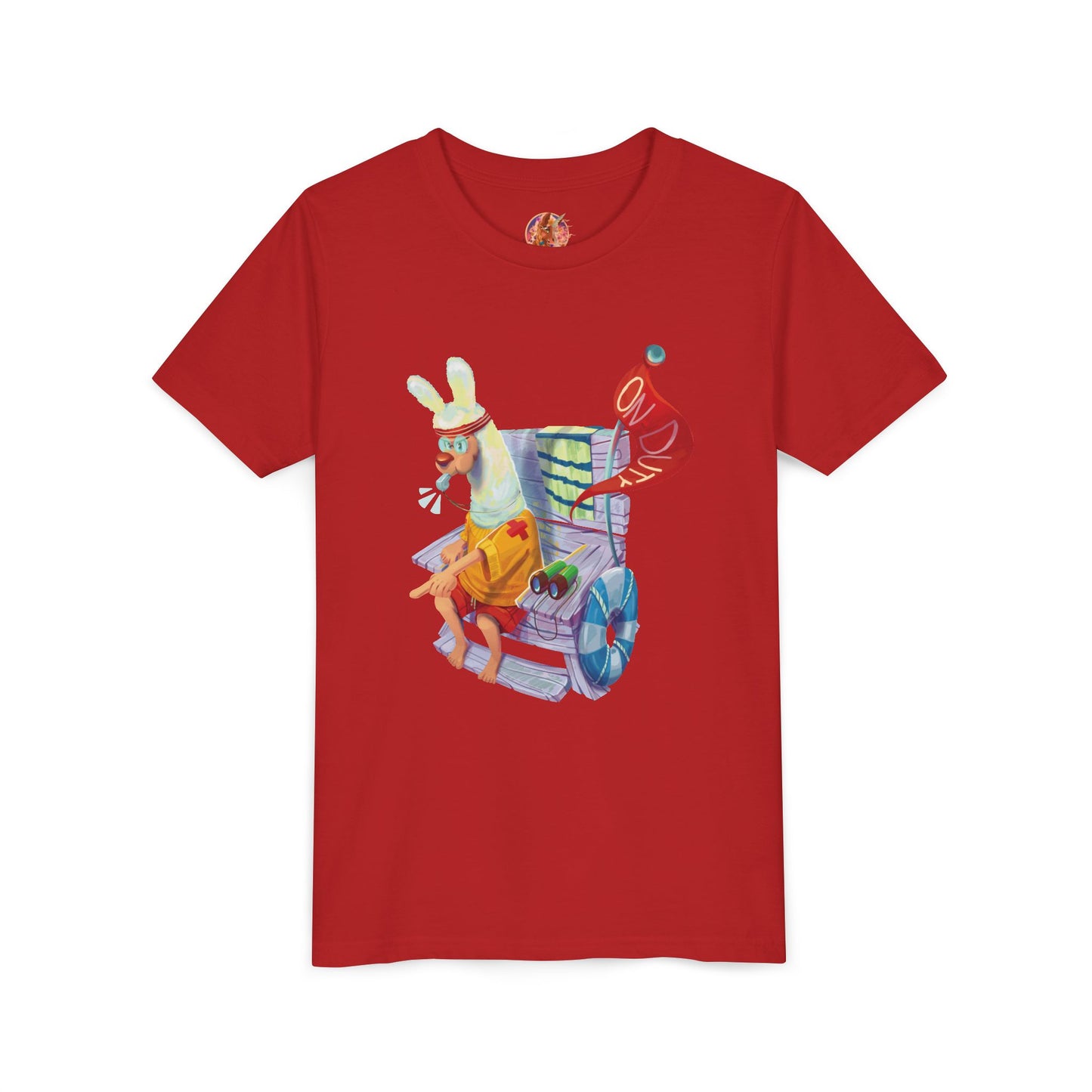 Larry the Llama Plays Lifeguard Kids T-Shirt