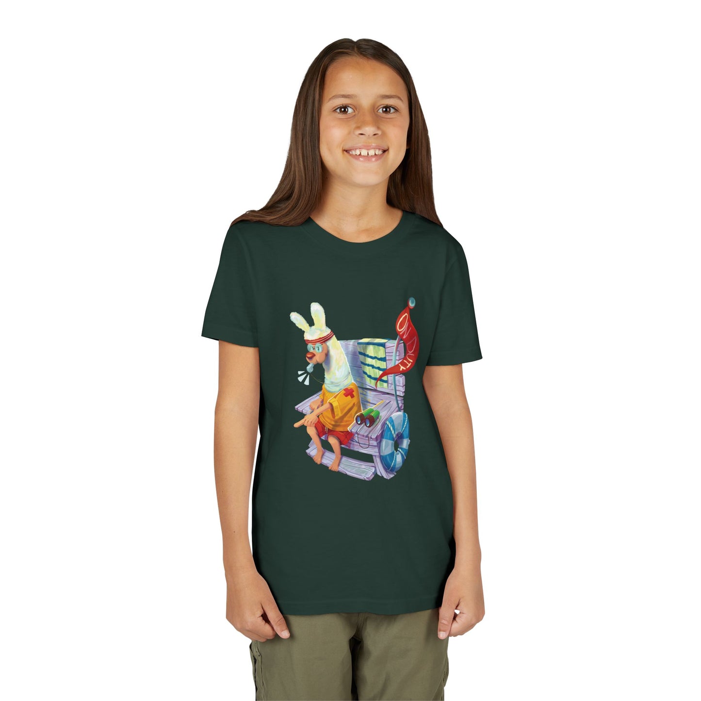 Larry the Llama Plays Lifeguard Kids T-Shirt