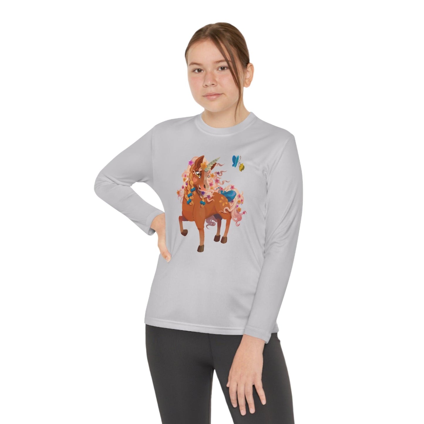 Gwenhwyer Youth Long Sleeve Competitor Tee - Claires Unicorn Adventures