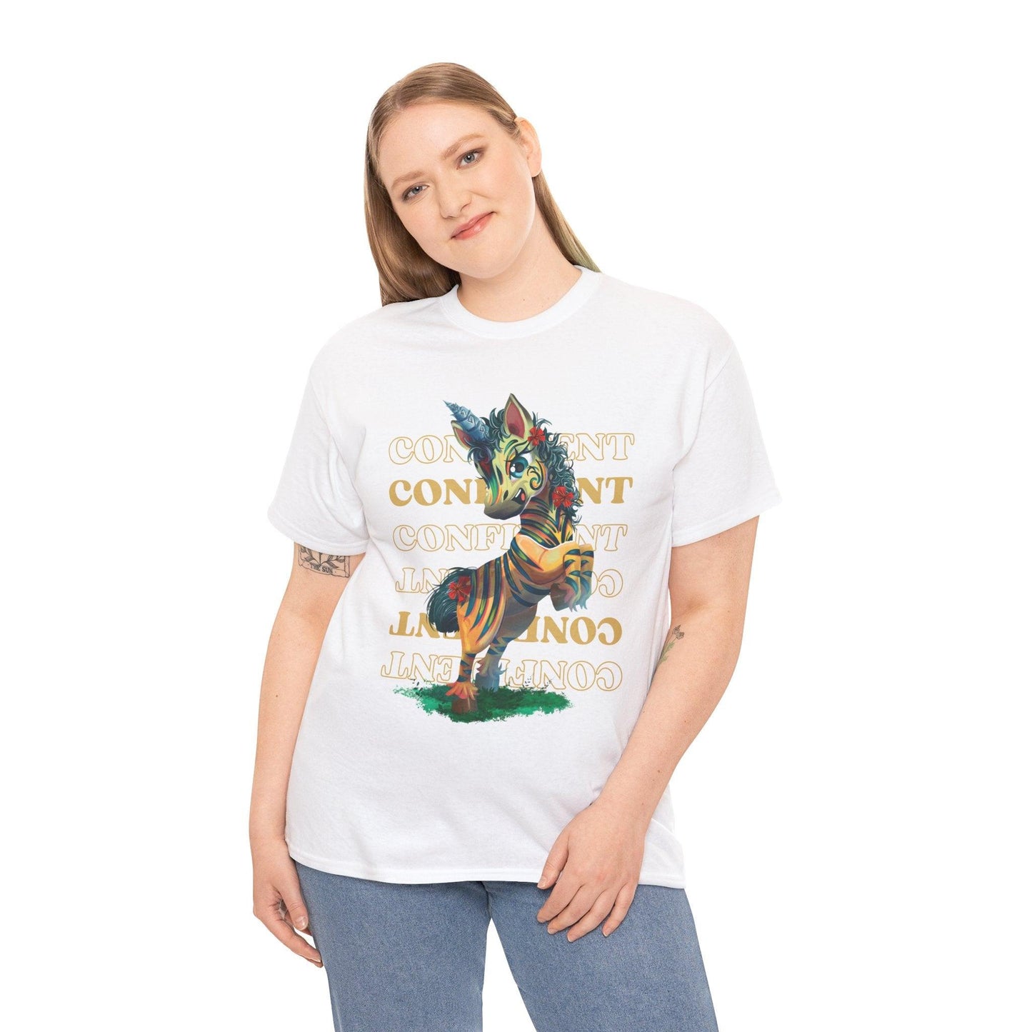 LeeNeigh Confident Unisex Heavy Cotton Tee - Claires Unicorn Adventures