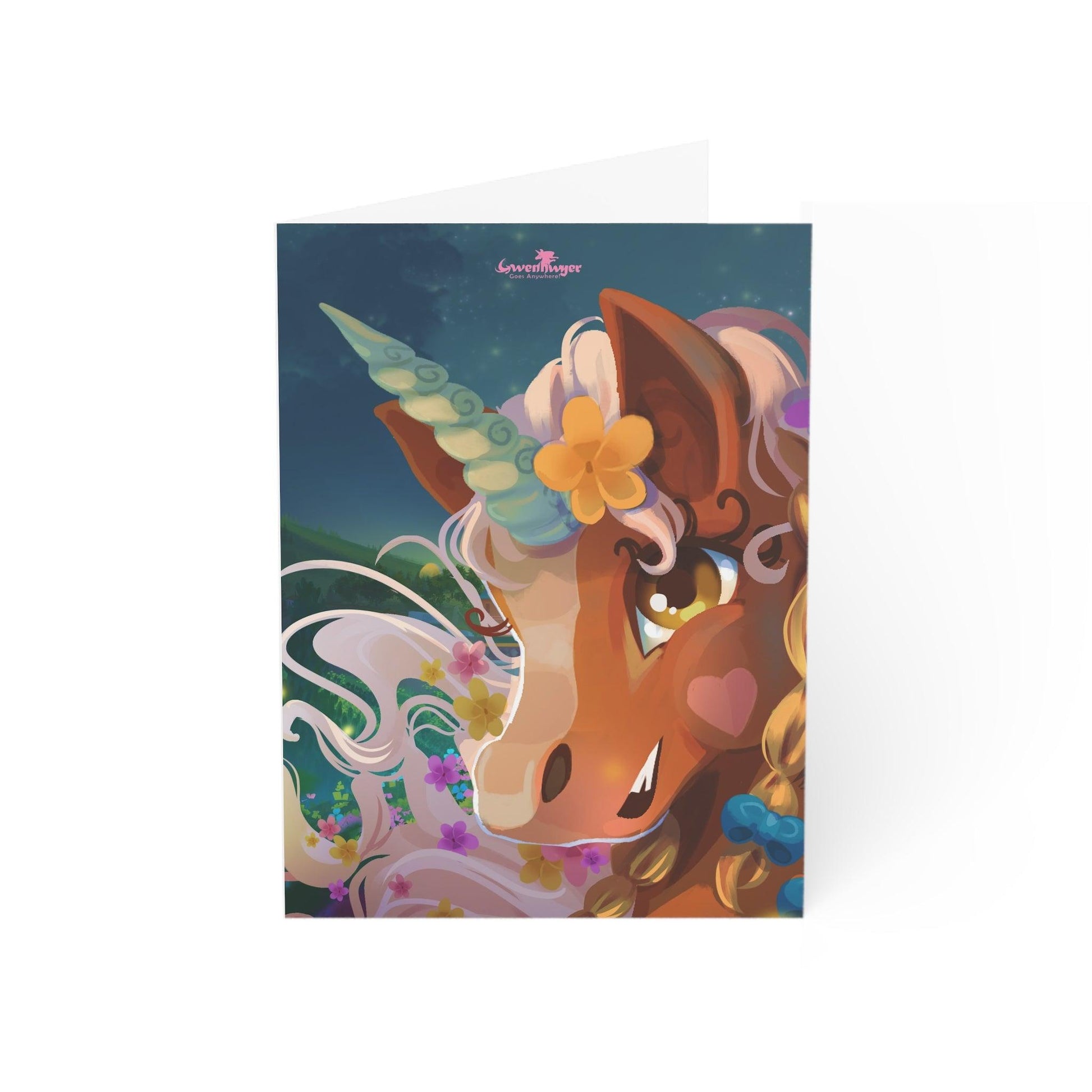 Gwenhwyer Greeting Cards (1, 10, 30, and 50pcs) - Claires Unicorn Adventures