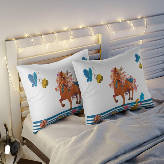 Gwenhwyer Goes Anywhere - Pillow Sham - Blue - Claires Unicorn Adventures