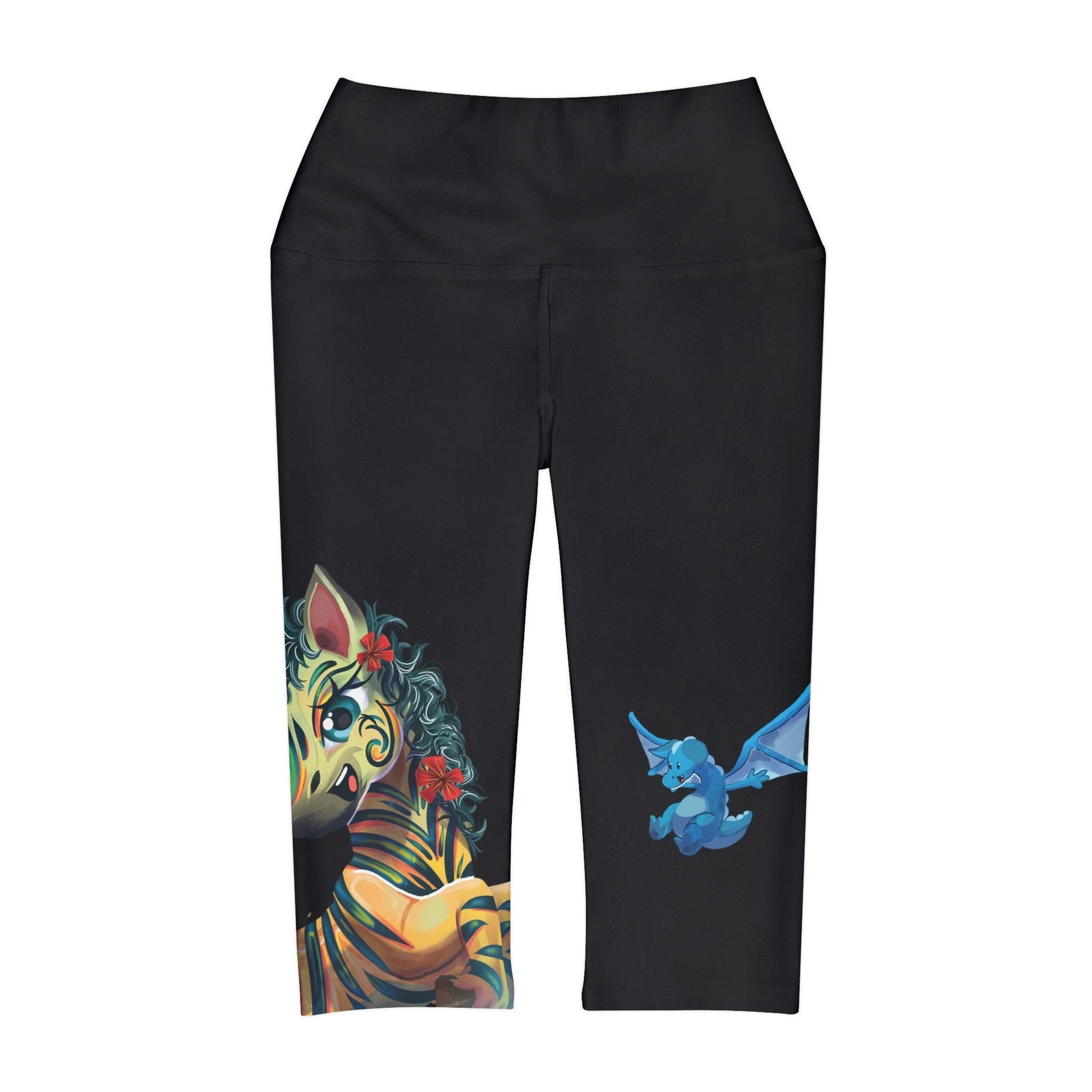 LeeNeigh Black Yoga Capri Leggings - Claires Unicorn Adventures