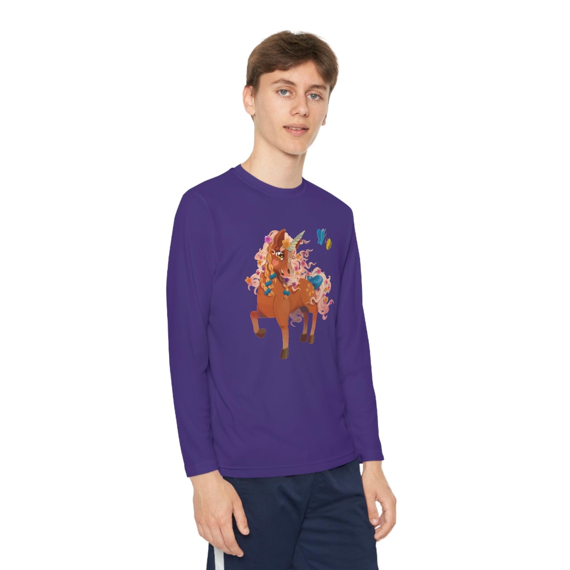 Gwenhwyer Youth Long Sleeve Competitor Tee - Claires Unicorn Adventures