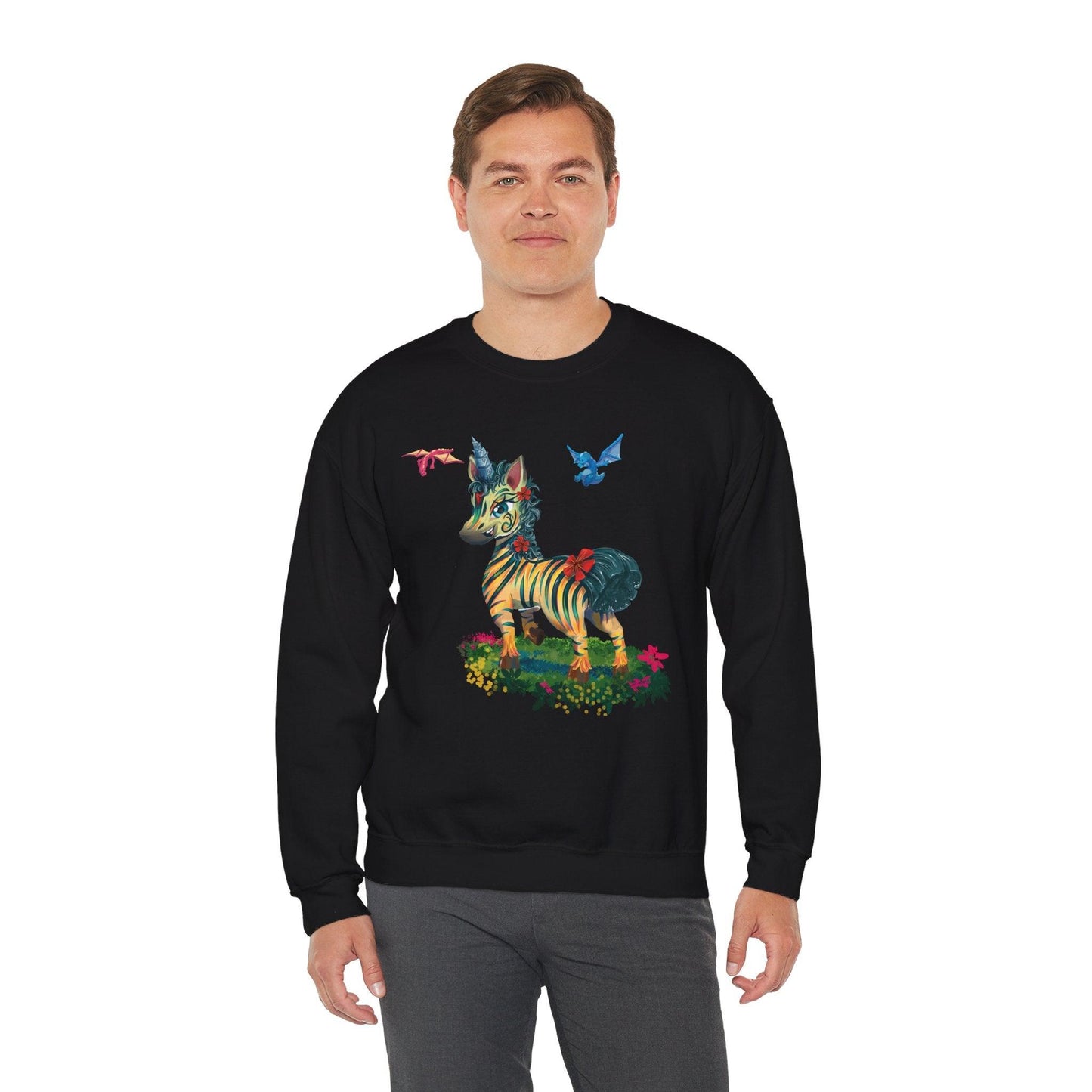 LeeNeigh Unisex Heavy Blend™ Crewneck Sweatshirt - Claires Unicorn Adventures