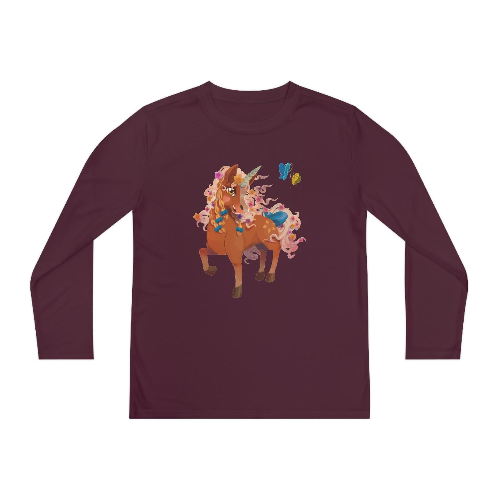 Gwenhwyer Youth Long Sleeve Competitor Tee - Claires Unicorn Adventures