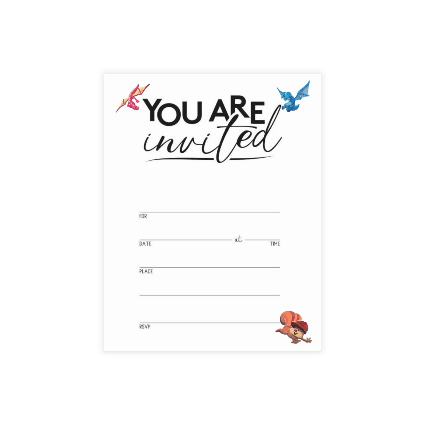 LeeNeigh Party Invitation Postcard Bundles (envelopes not included)