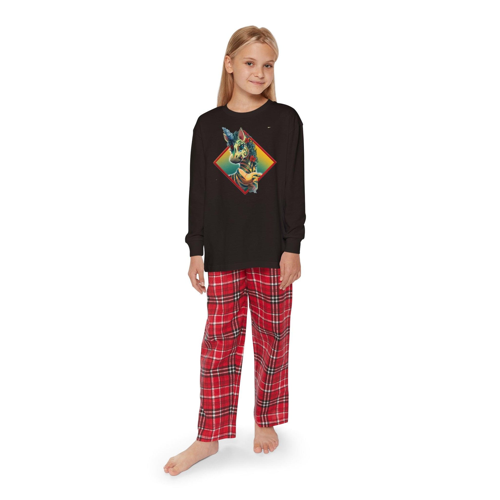 LeeNeigh Youth Long Sleeve Plaid Outfit Set - Claires Unicorn Adventures