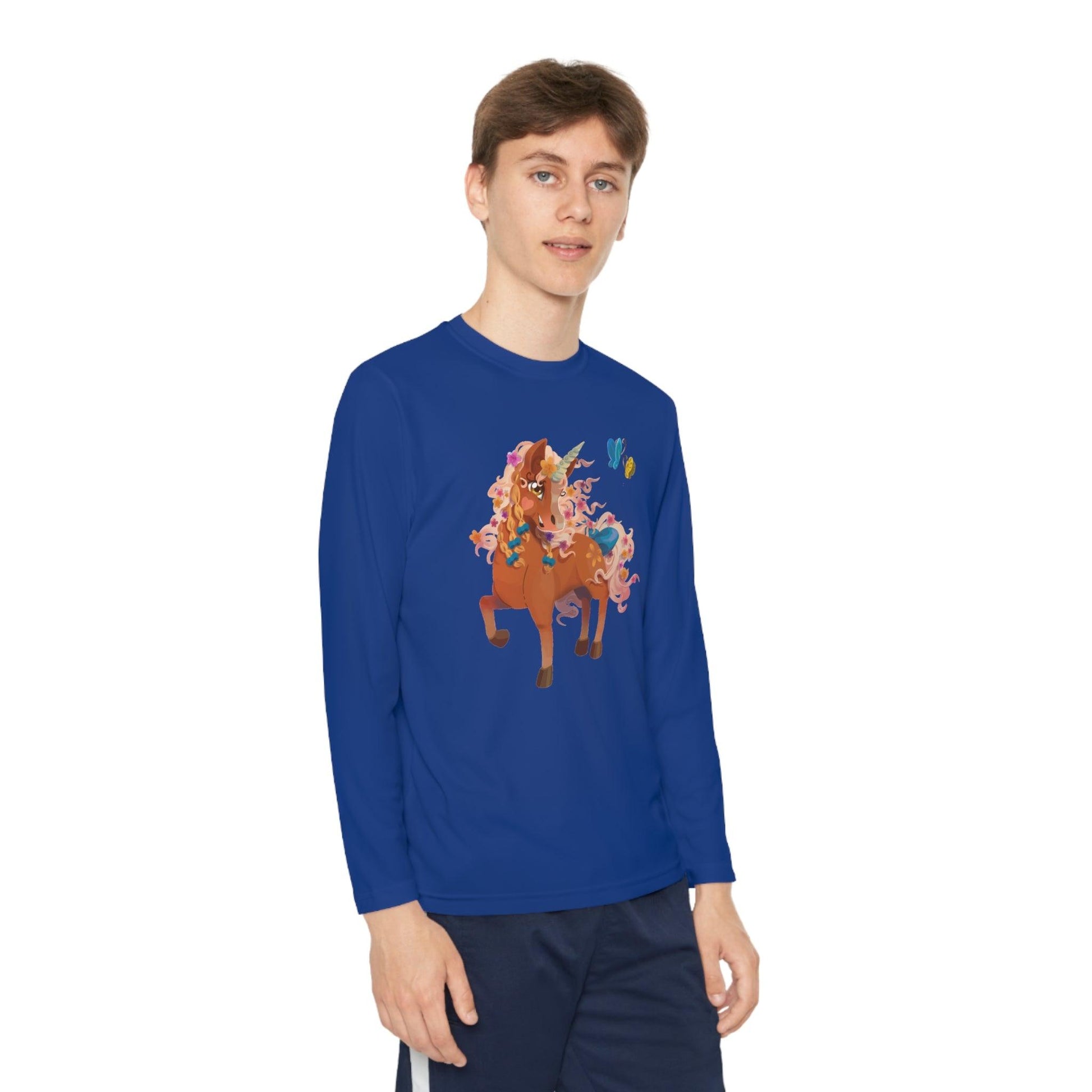 Gwenhwyer Youth Long Sleeve Competitor Tee - Claires Unicorn Adventures