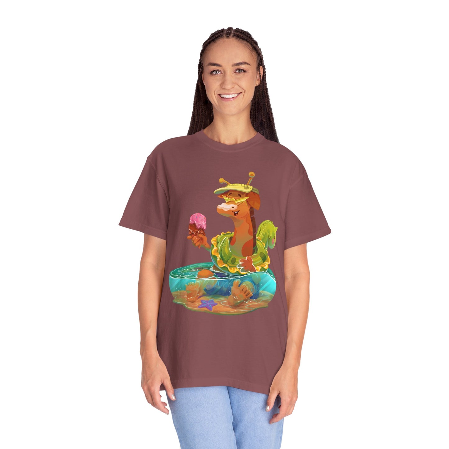 Clippity Clop Giraffe in a Pool Unisex T-shirt