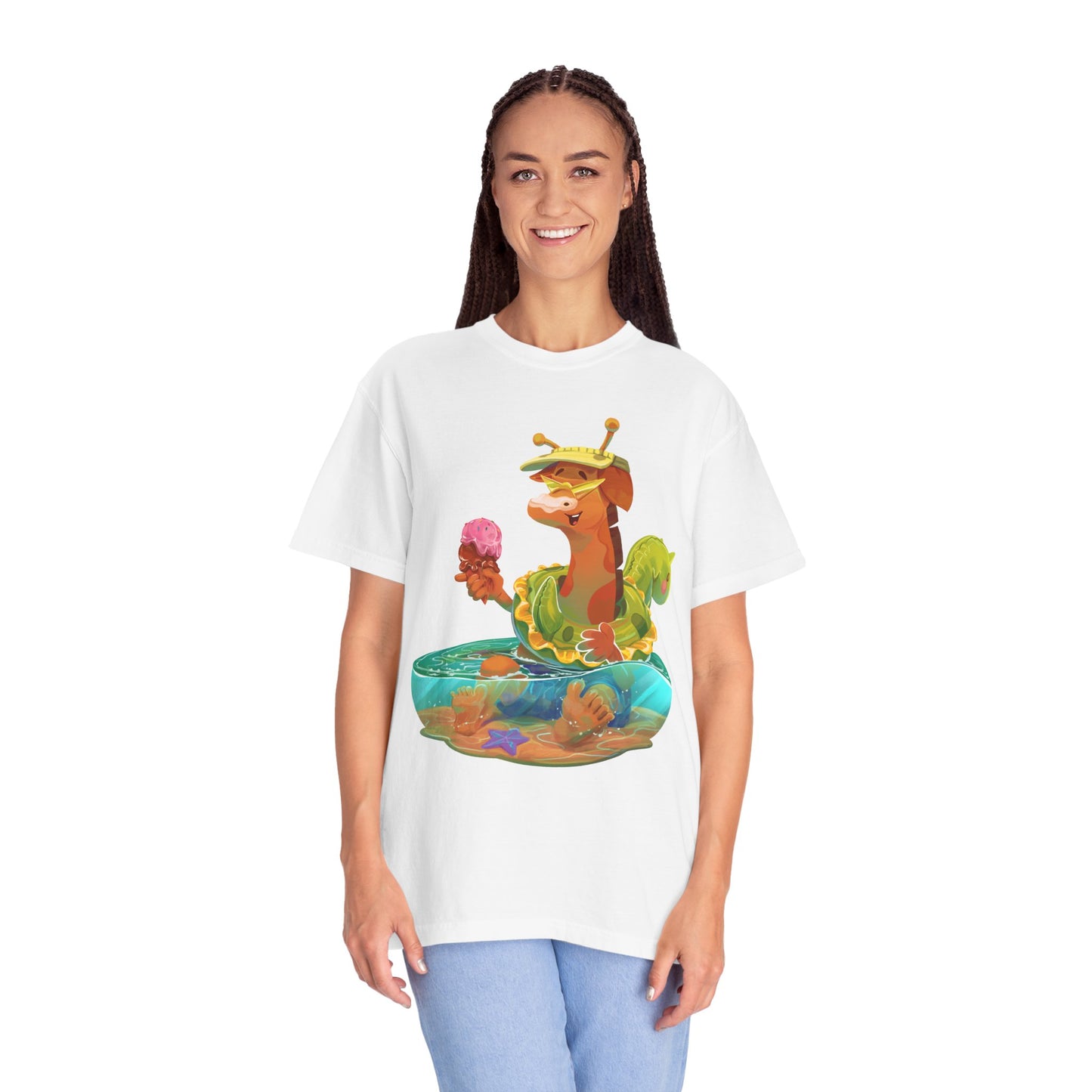 Clippity Clop Giraffe in a Pool Unisex T-shirt