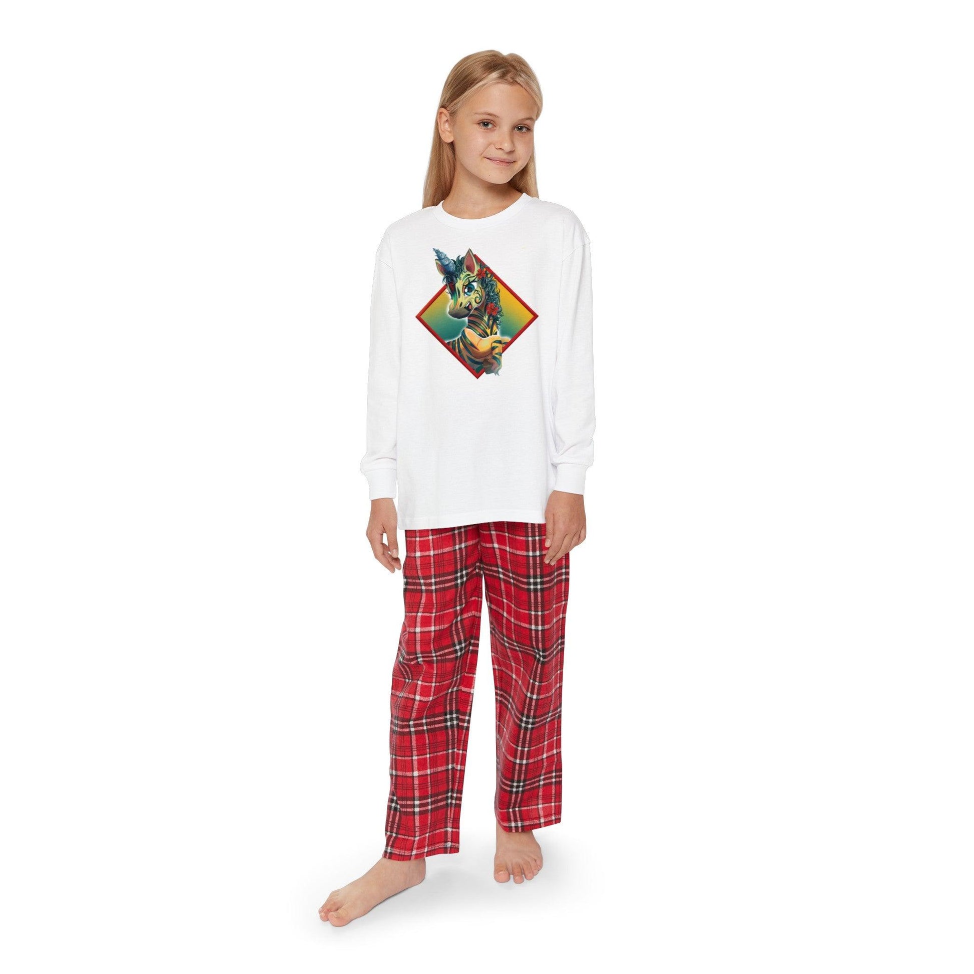 LeeNeigh Youth Long Sleeve Plaid Outfit Set - Claires Unicorn Adventures