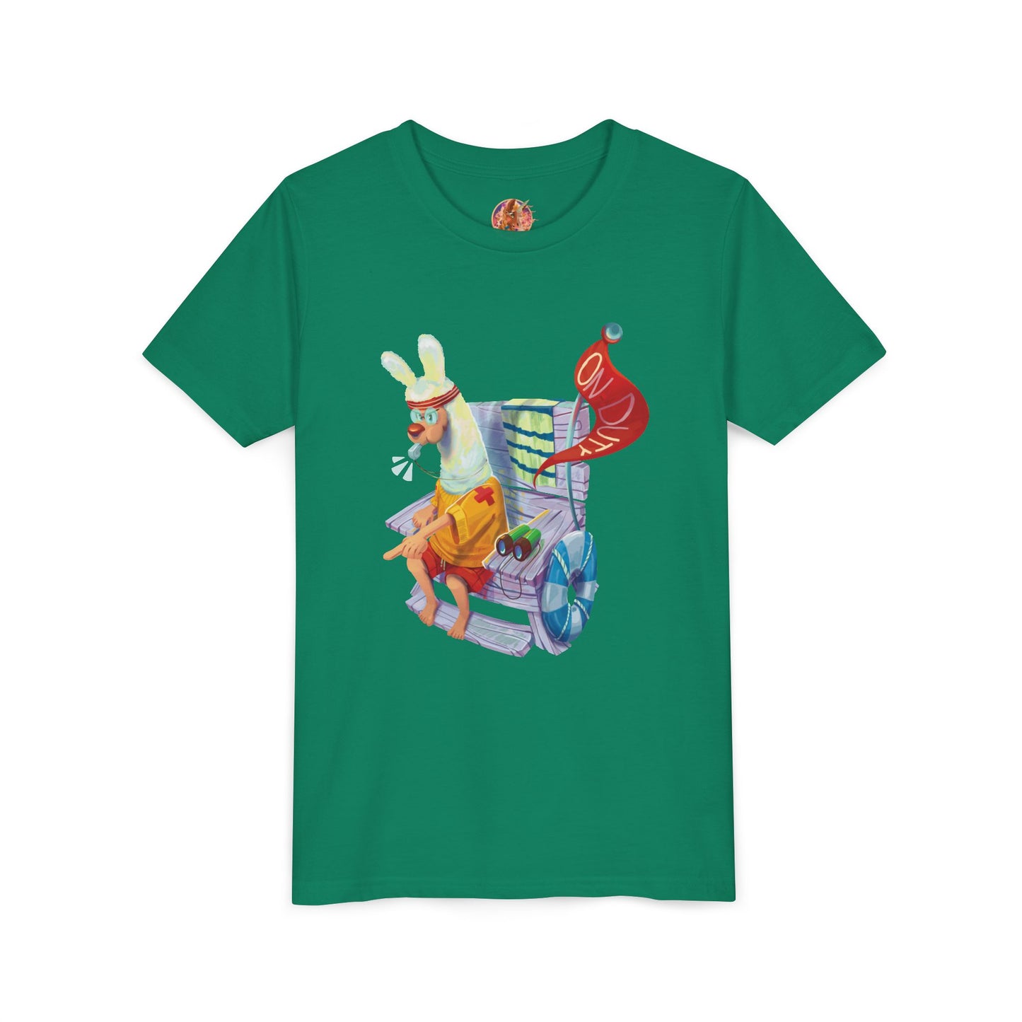 Larry the Llama Plays Lifeguard Kids T-Shirt