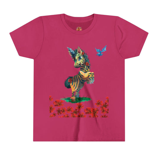 Youth LeeNeigh with Flowers Short Sleeve Tee - Claires Unicorn Adventures