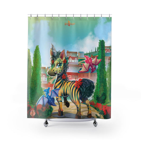 LeeNeigh Classic Shower Curtain - Claires Unicorn Adventures