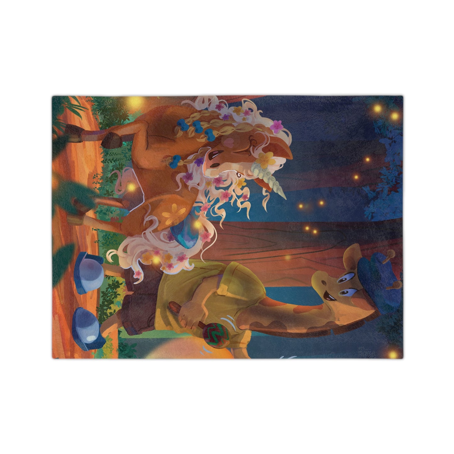 Gwenhwyer and Clippity Clop Giraffe Velveteen Microfiber Blanket