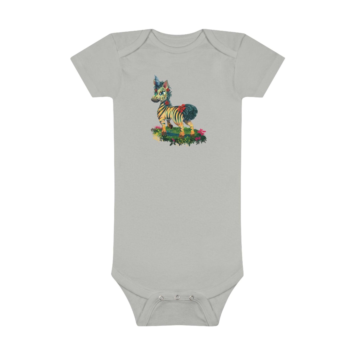 LeeNeigh Baby Short Sleeve Onesie® - Claires Unicorn Adventures