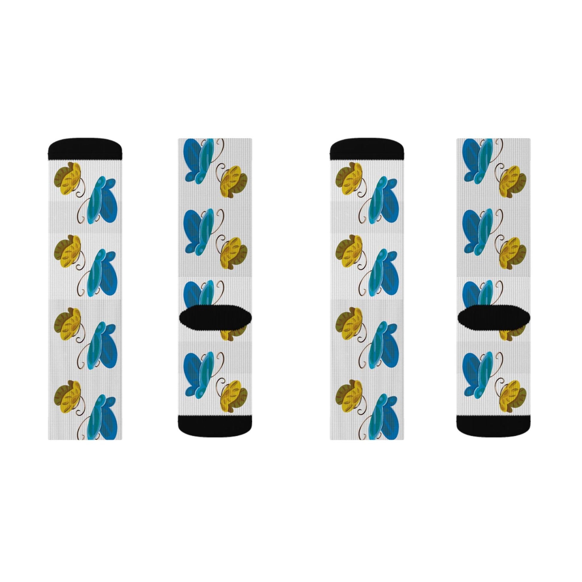 Butterfly Sublimation Socks - Claires Unicorn Adventures