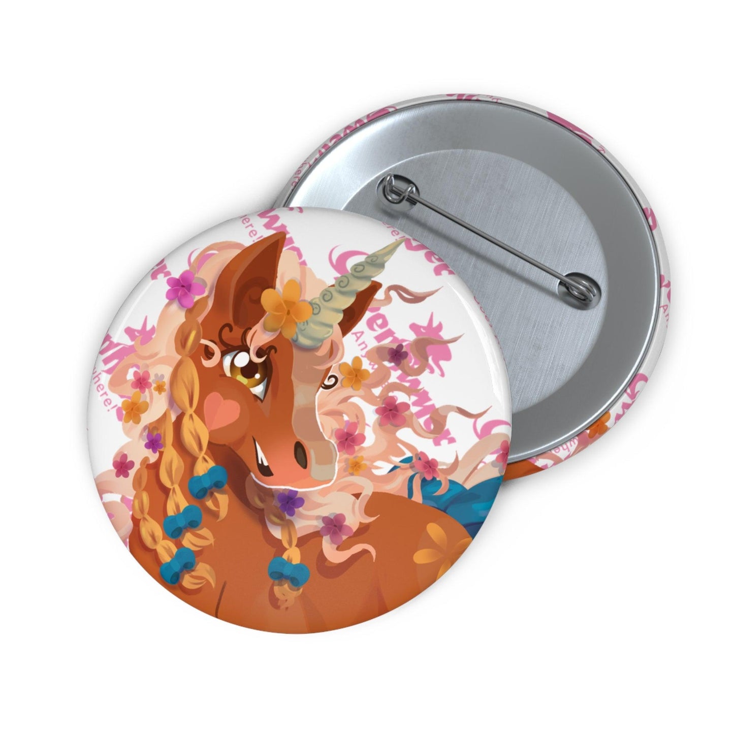 Gwenhwyer Pin Button - Claires Unicorn Adventures