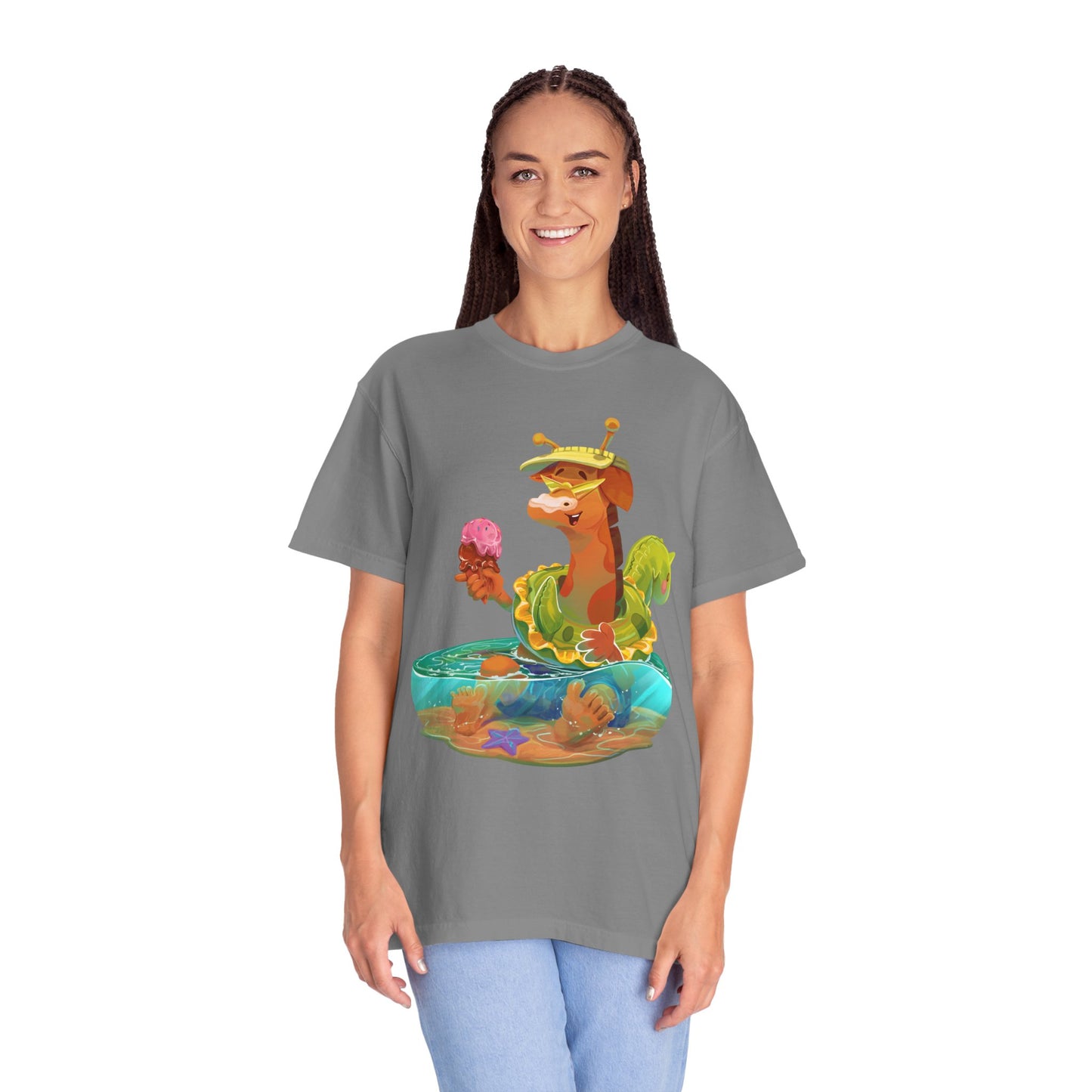 Clippity Clop Giraffe in a Pool Unisex T-shirt