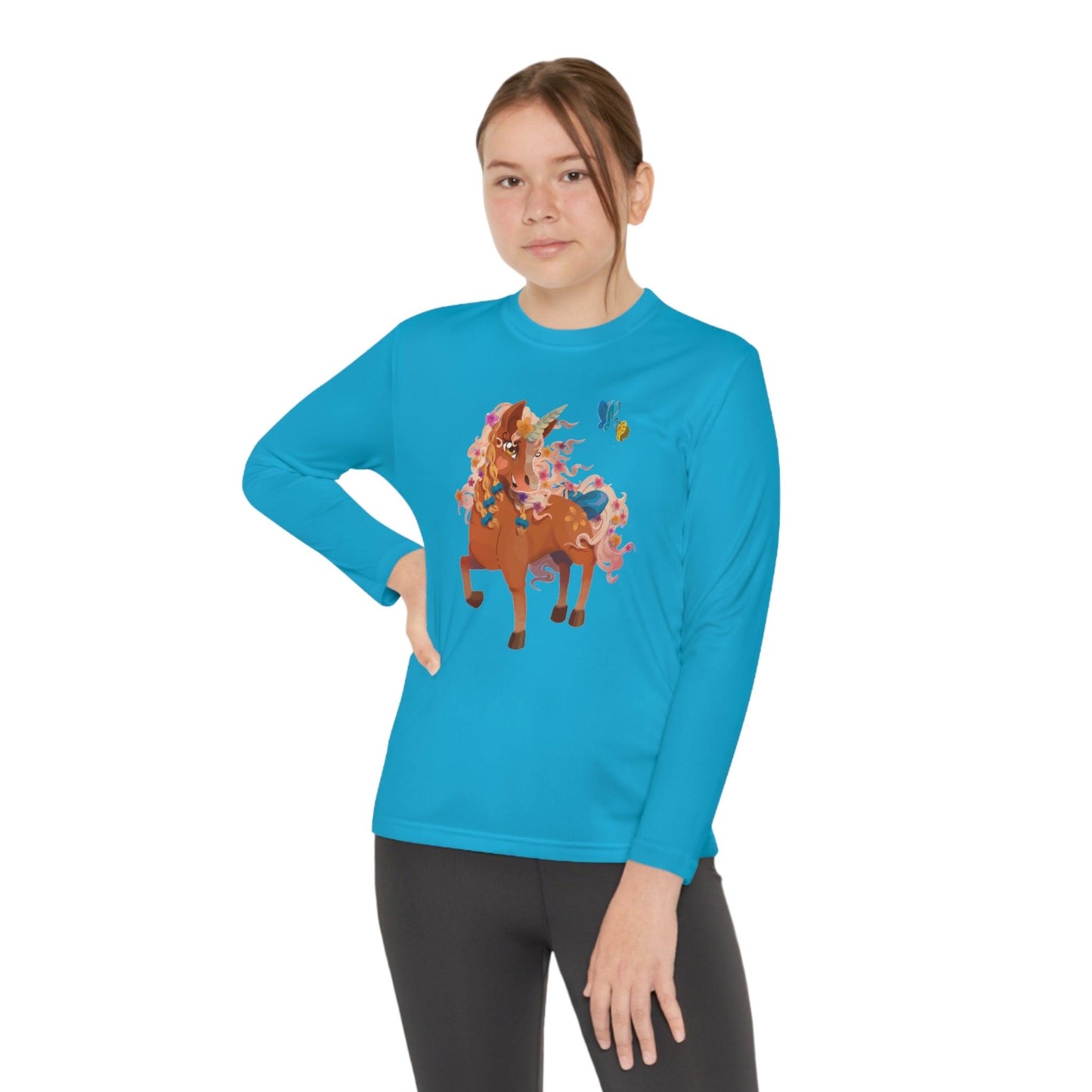 Gwenhwyer Youth Long Sleeve Competitor Tee - Claires Unicorn Adventures