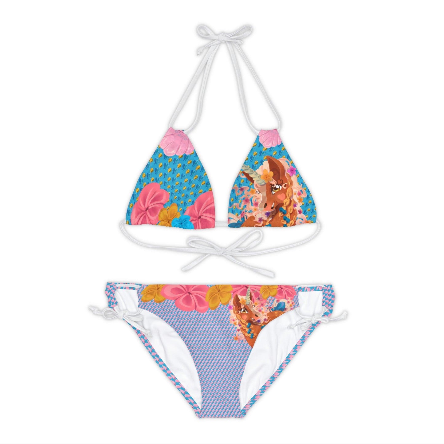 Gwenhwyer Goes Anywhere - Strappy Bikini Set - Blue - Claires Unicorn Adventures