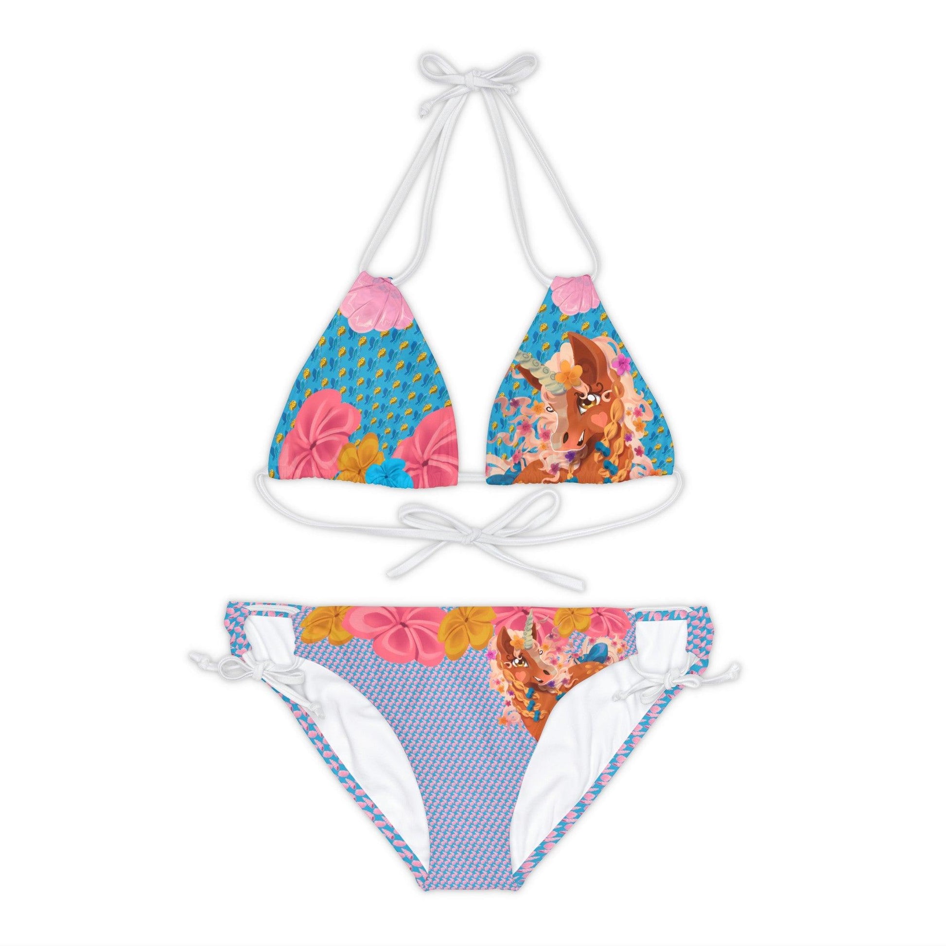 Gwenhwyer Goes Anywhere - Strappy Bikini Set - Blue - Claires Unicorn Adventures