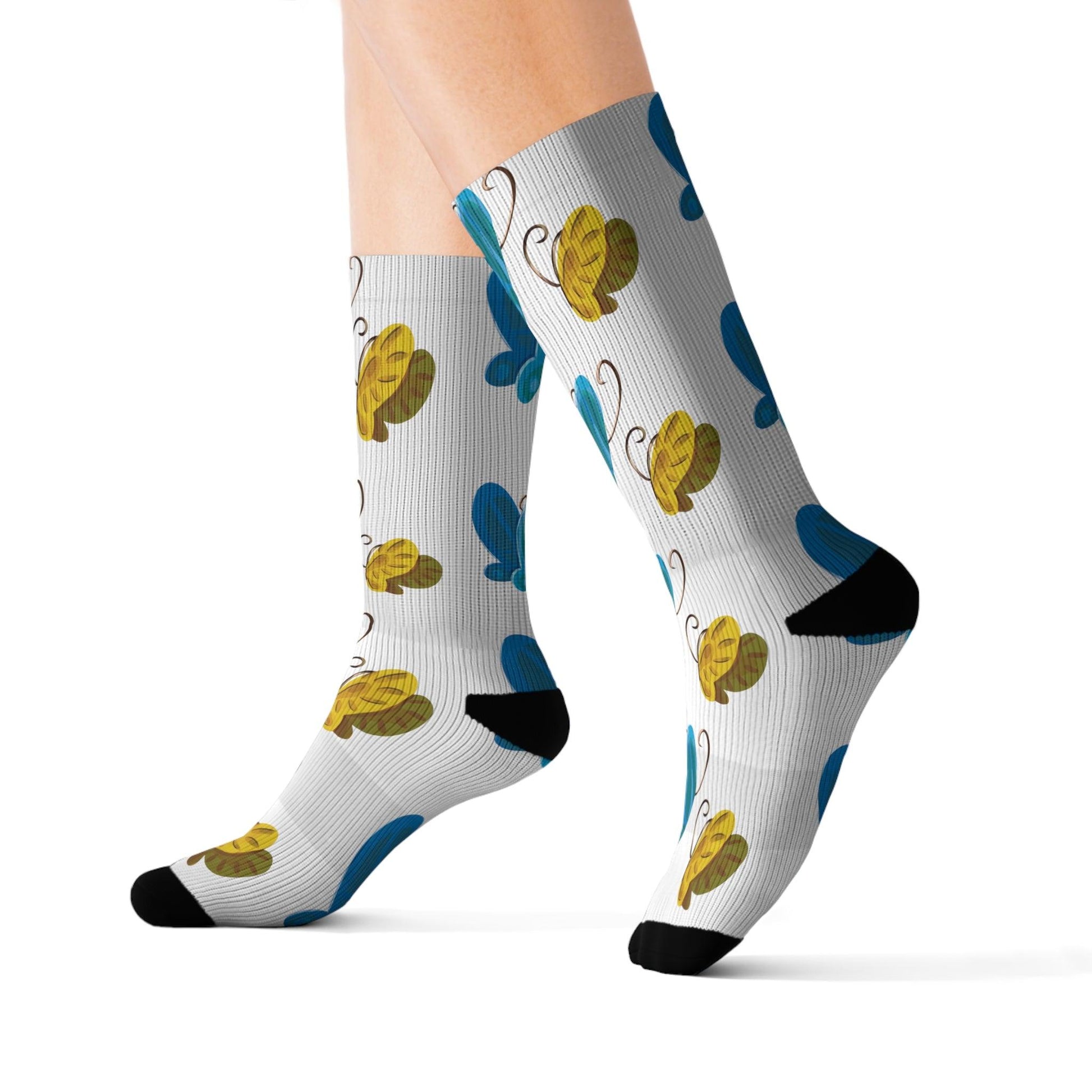 Butterfly Sublimation Socks - Claires Unicorn Adventures