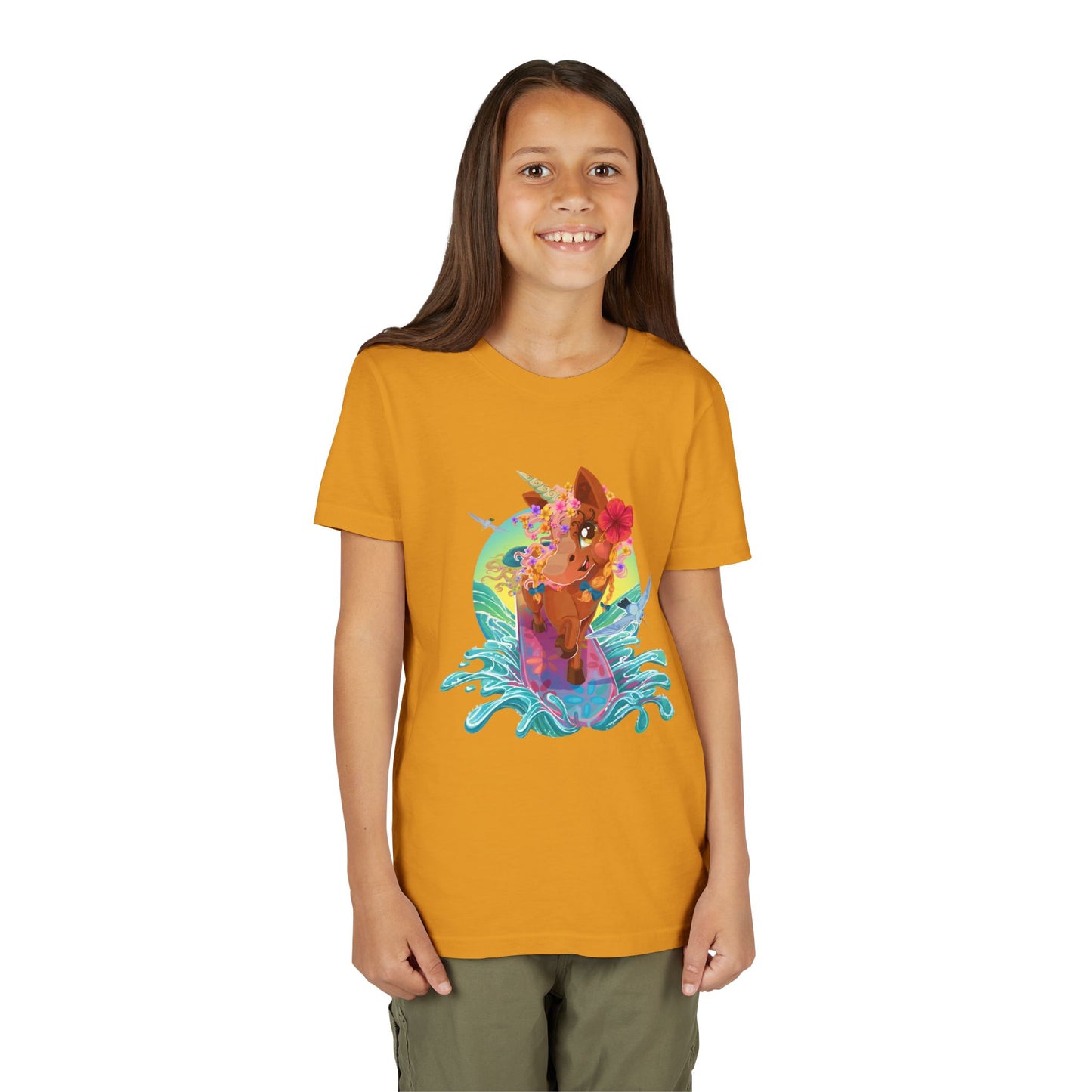 Gwenhwyer's Surfing Adventure Kids T-Shirt
