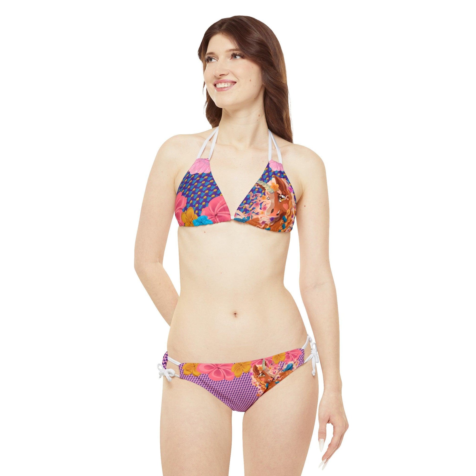 Gwenhwyer Goes Anywhere - Strappy Bikini Set - Purple - Claires Unicorn Adventures