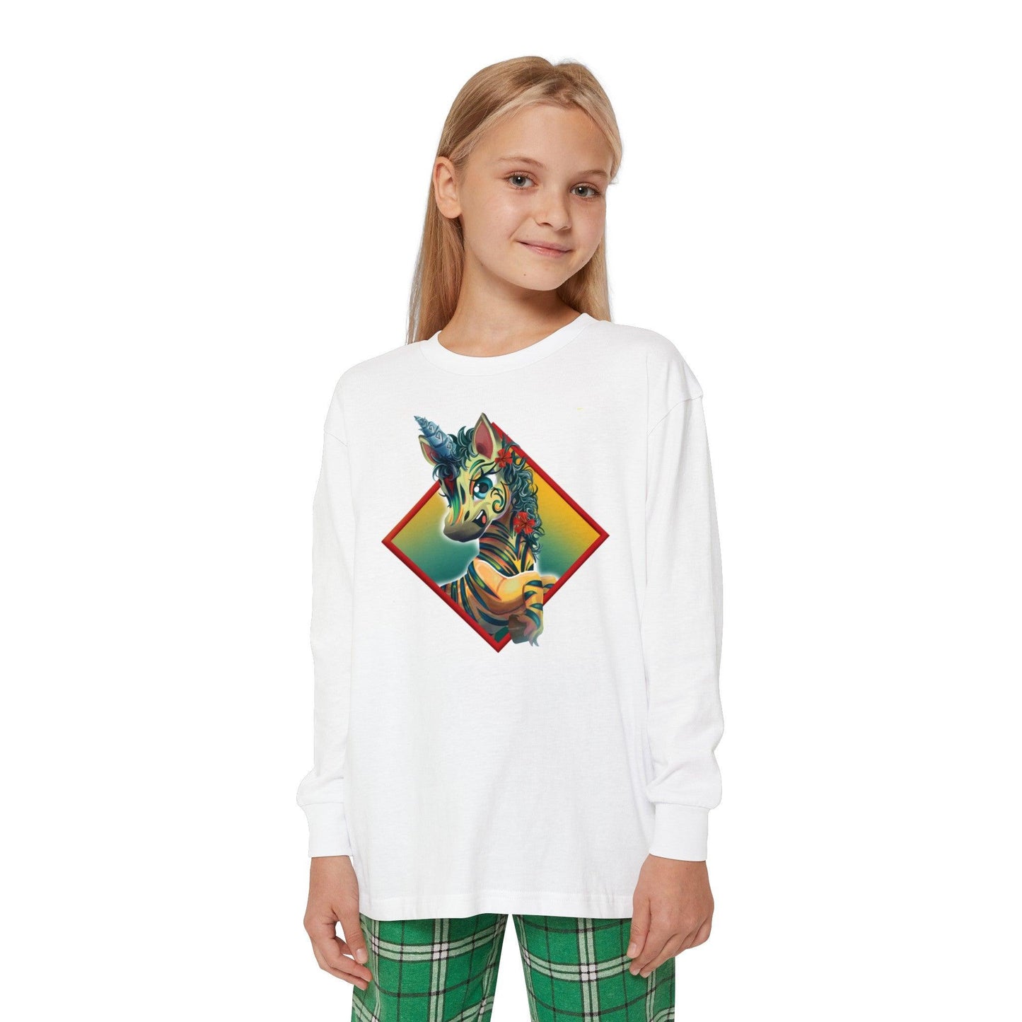 LeeNeigh Youth Long Sleeve Plaid Outfit Set - Claires Unicorn Adventures