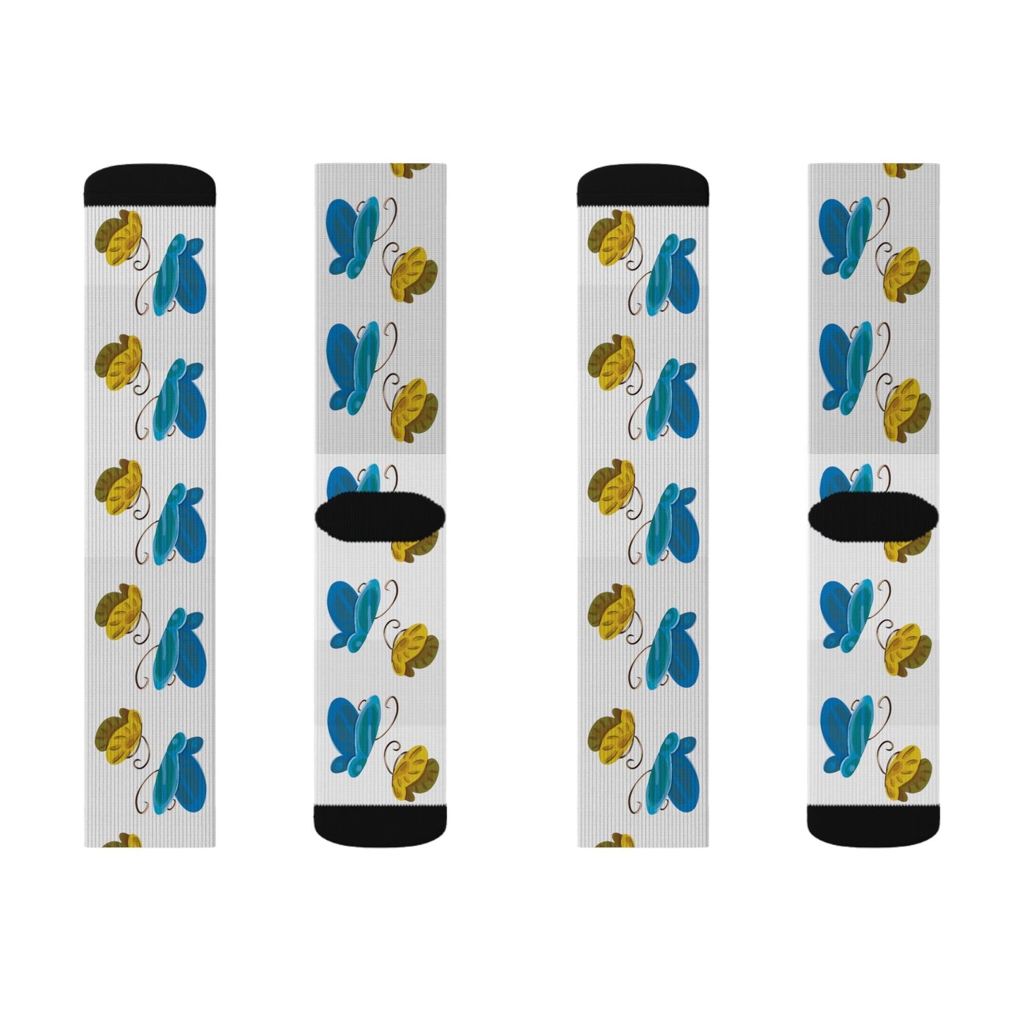 Butterfly Sublimation Socks - Claires Unicorn Adventures