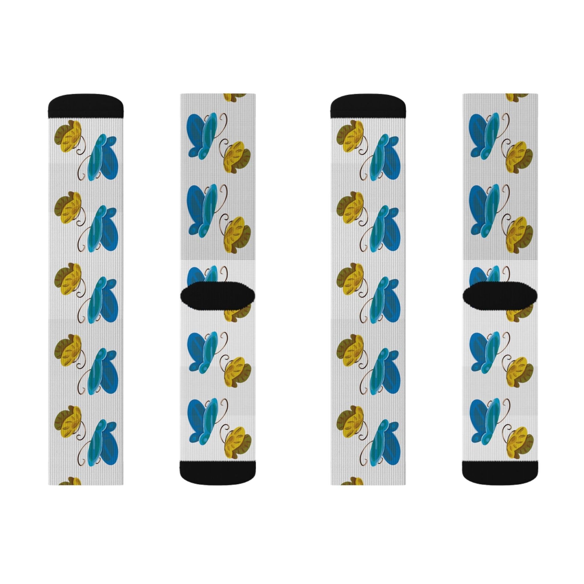 Butterfly Sublimation Socks - Claires Unicorn Adventures