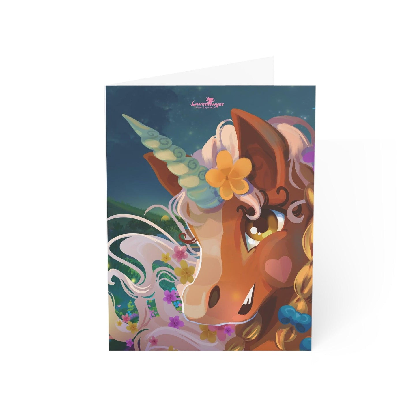 Gwenhwyer Greeting Cards (1, 10, 30, and 50pcs) - Claires Unicorn Adventures