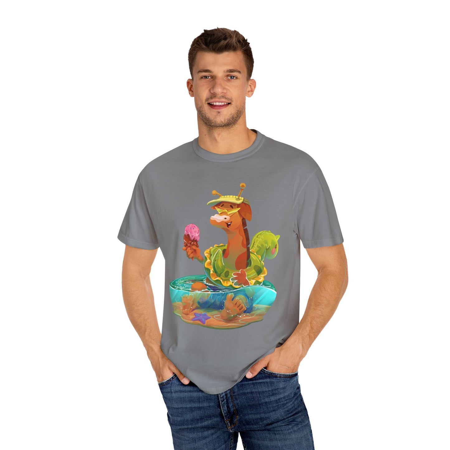 Clippity Clop Giraffe in a Pool Unisex T-shirt