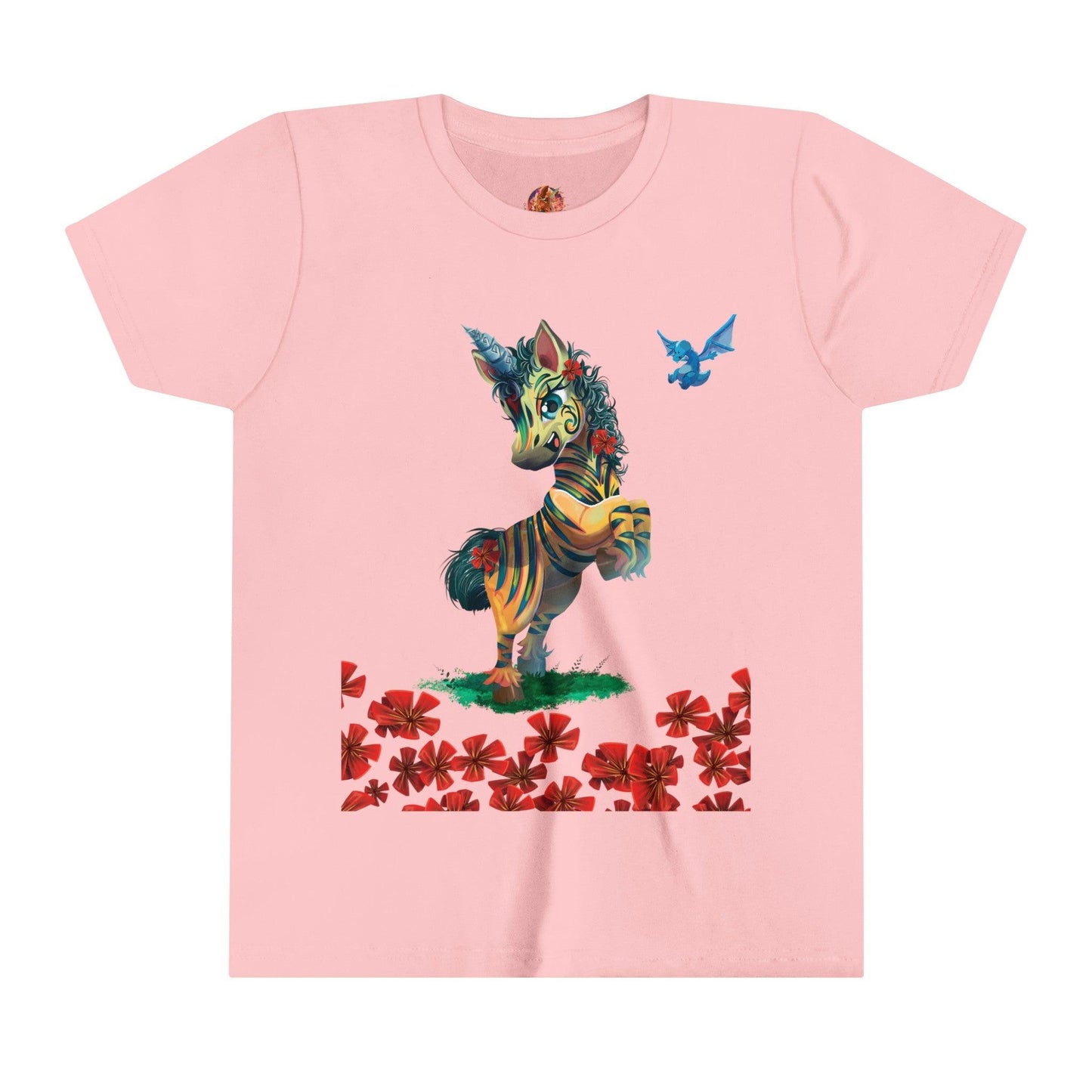 Youth LeeNeigh with Flowers Short Sleeve Tee - Claires Unicorn Adventures