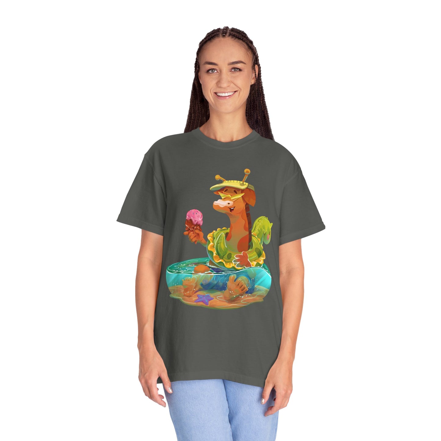 Clippity Clop Giraffe in a Pool Unisex T-shirt